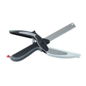 Knife with Cutting Board 2-in-1 Clever Food Chopper Cutter Smart Stainless Steel Built-in for Chopping Fruits Vegetables Meats Cheese Kitchen Gad