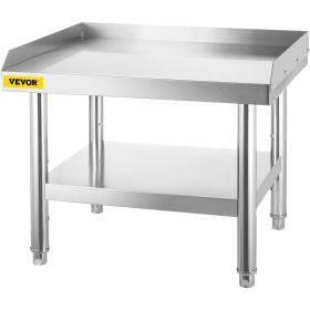 VEVOR Stainless Steel Equipment Grill Stand, 24 x 28 x 24 Inches Stainless Table, Grill Stand Table with Adjustable Storage Undershelf