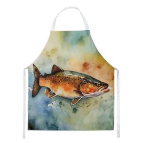 Brown Trout Apron Cooking Kitchen Server Baking Crafts Gardening for Adult Women Men, Unisex, Large, Multicolor