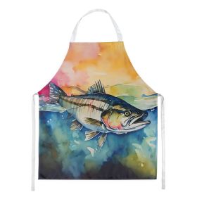 Striped Bass Apron Cooking Kitchen Server Baking Crafts Gardening for Adult Women Men, Unisex, Large, Multicolor