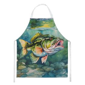 Largemouth Bass Apron Cooking Kitchen Server Baking Crafts Gardening for Adult Women Men, Unisex, Large, Multicolor