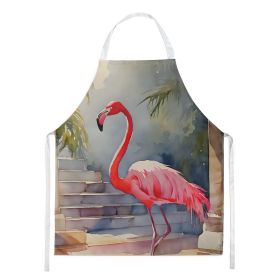 Flamingo Apron Cooking Kitchen Server Baking Crafts Gardening for Adult Women Men, Unisex, Large, Multicolor