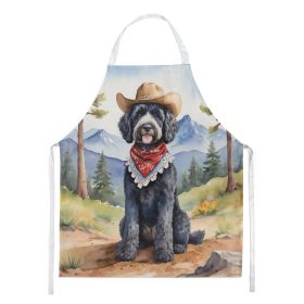 Portuguese Water Dog Cowboy Welcome Apron Cooking Kitchen Server Baking Crafts Gardening for Adult Women Men, Unisex, Large, Multicolor