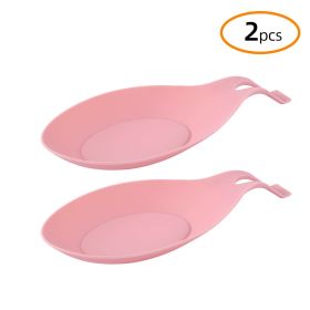1/2pcs Silicone Utensil Rest With Drip Pad For Multiple Utensils; Heat-Resistant; Spoon Rest & Spoon Holder For Stove Top; Kitchen Utensil Holder (size: 2pcs-Kitchen Cushion Pink)